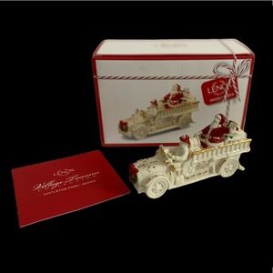 LENOX MISTLETOE PARK FIRE TRUCK with SANTA Created For Macy’s 2015 NIB